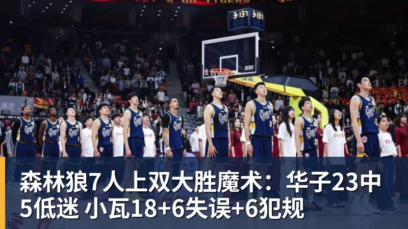 森林狼7人上双大胜魔术:华子23中5低迷 小瓦18+6失误+6犯规